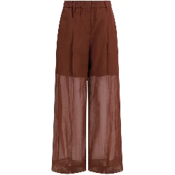 Brown Cotton Dress Pants