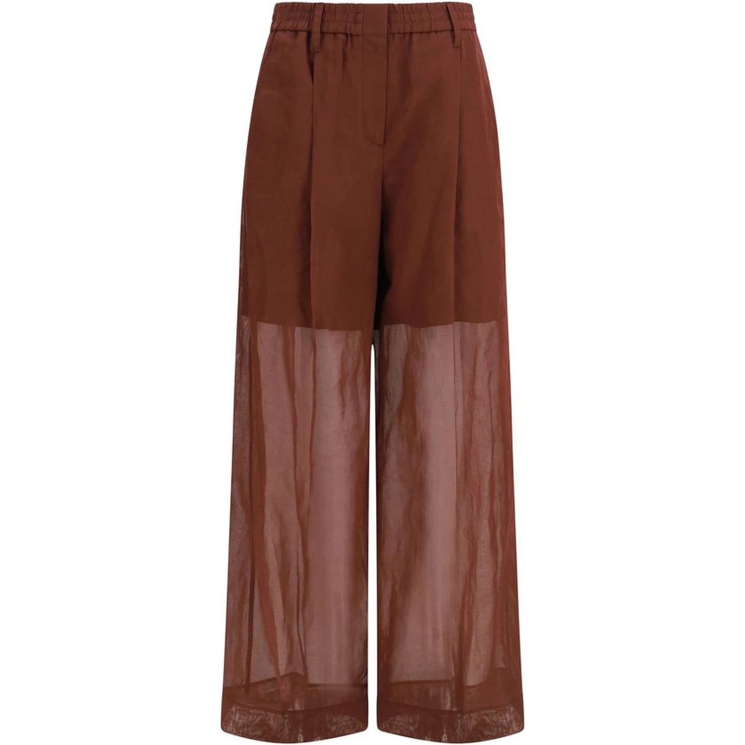 Brown Cotton Dress Pants