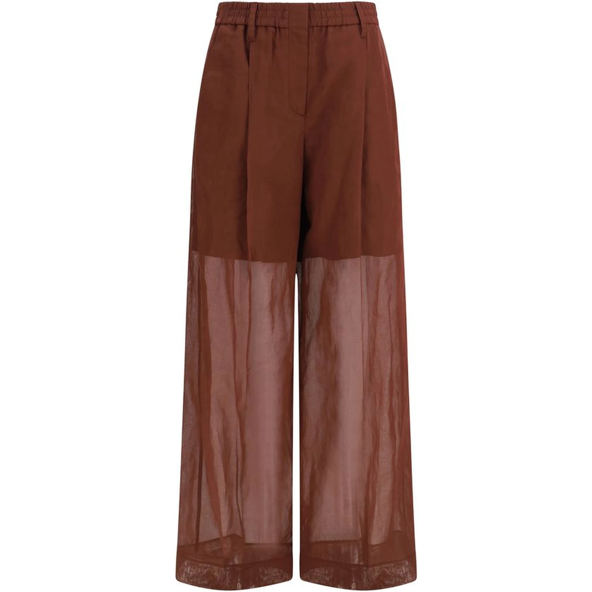 Brown Cotton Dress Pants