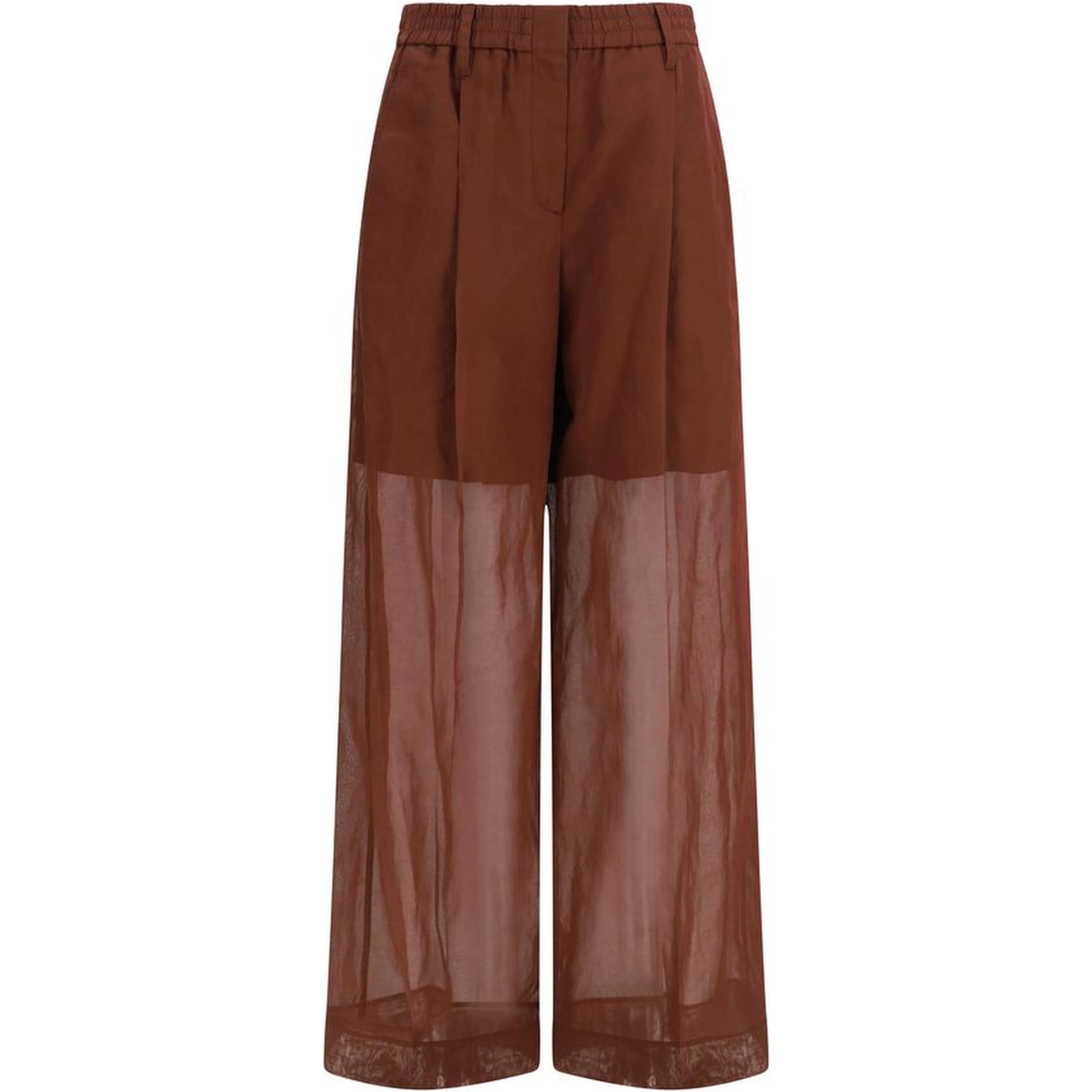 Brown Cotton Dress Pants