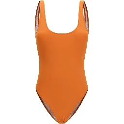 Orange Polyamide One-Piece Swimsuit