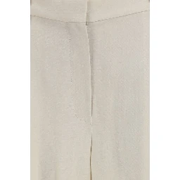 Beige Viscose Casual Pants