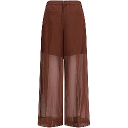 Brown Cotton Dress Pants