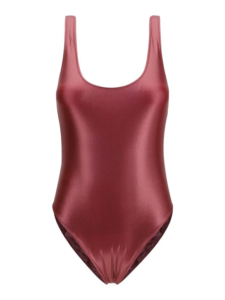 Bordeaux Polyamide One-Piece Swimsuit