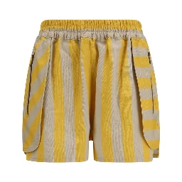 Bicolor Cotton Bermuda Shorts