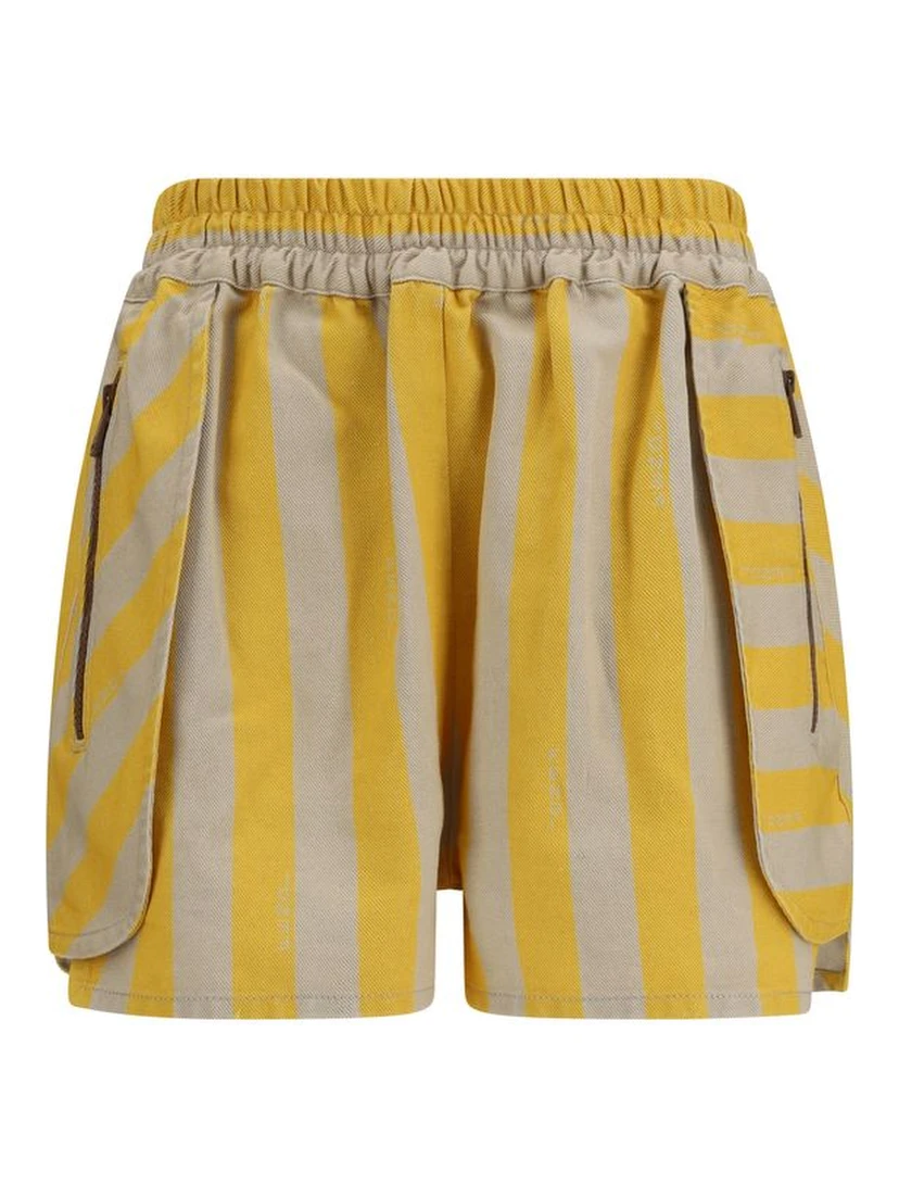 Bicolor Cotton Bermuda Shorts