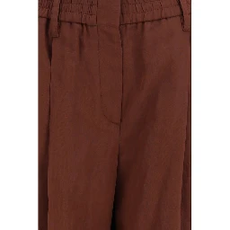 Brown Cotton Dress Pants