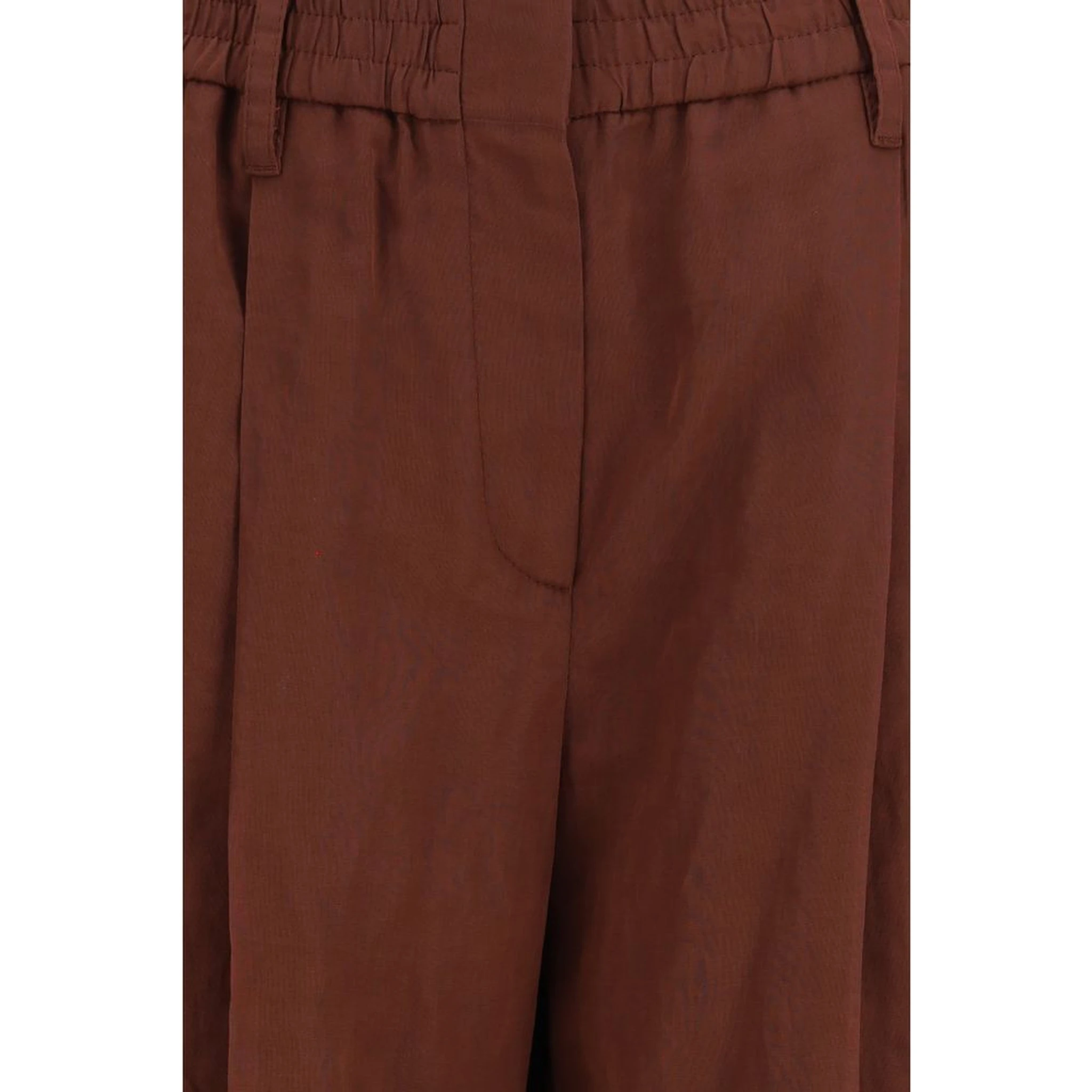 Brown Cotton Dress Pants