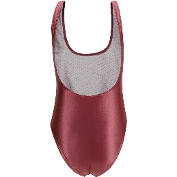 Bordeaux Polyamide One-Piece Swimsuit