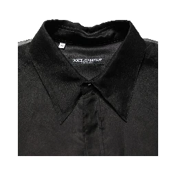 Black Ruffle Detail Semi Sheer Shirt Jacket