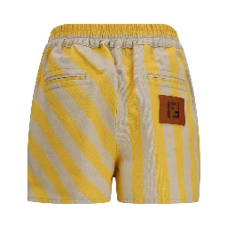 Bicolor Cotton Bermuda Shorts