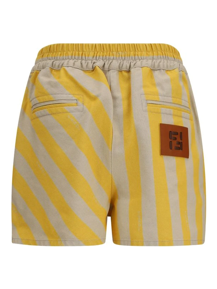 Bicolor Cotton Bermuda Shorts
