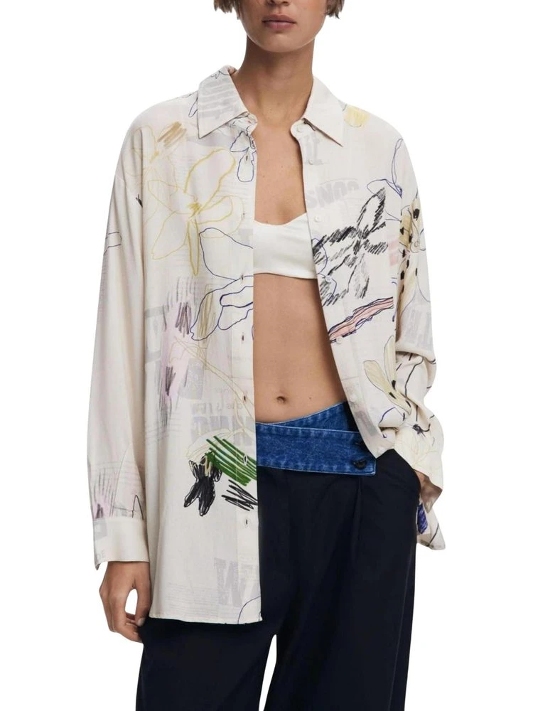 Beige Viscose Blouse