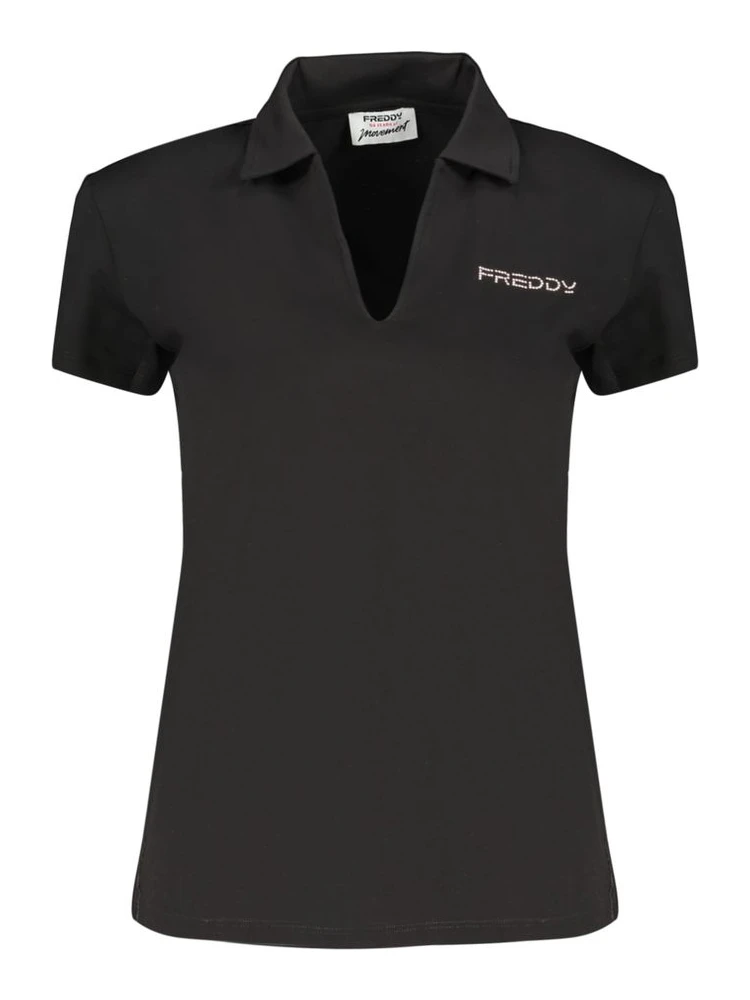 Black Cotton Polo Shirt