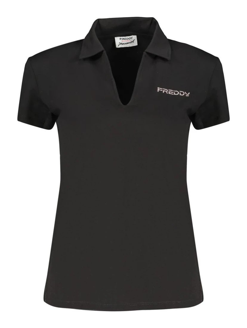 Black Cotton Polo Shirt