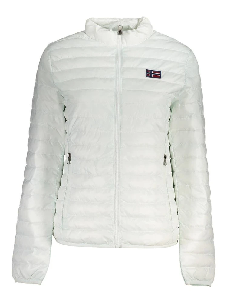 White Polyamide Full-Length Jacket