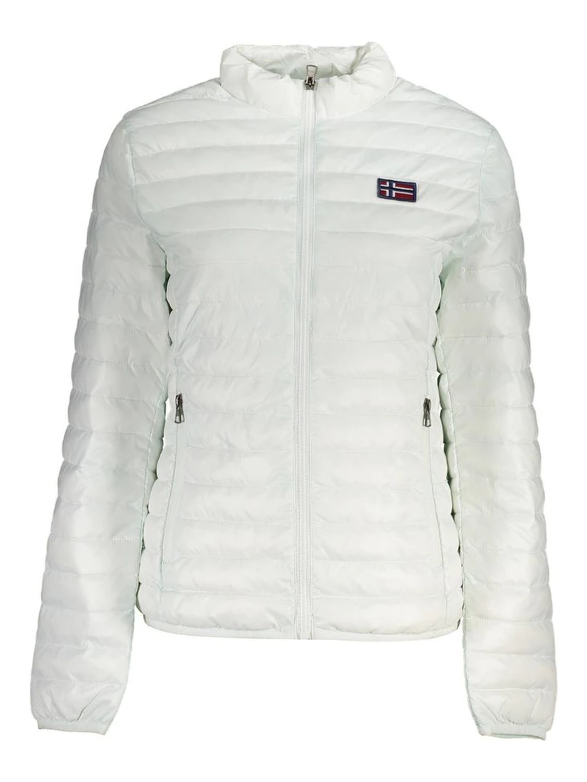 White Polyamide Full-Length Jacket