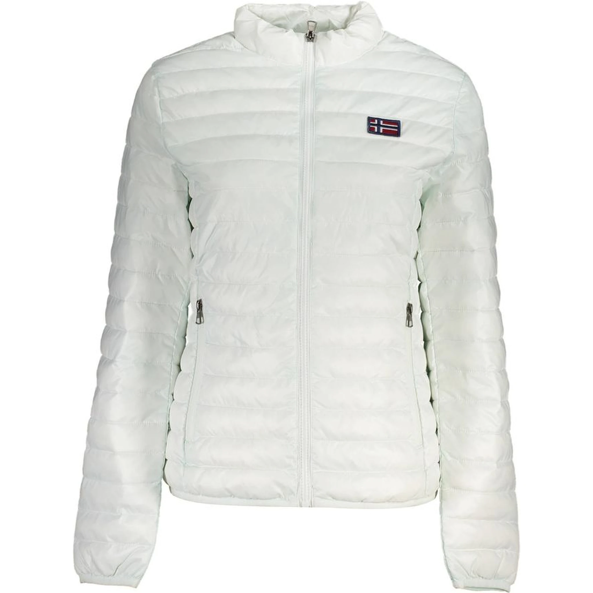 White Polyamide Full-Length Jacket
