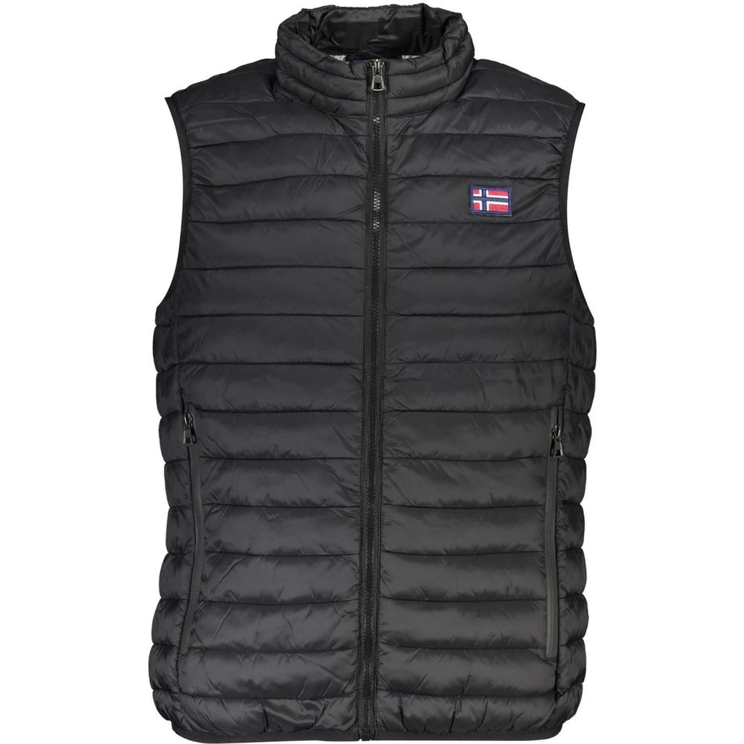 Black Polyester Sleveless Jacket