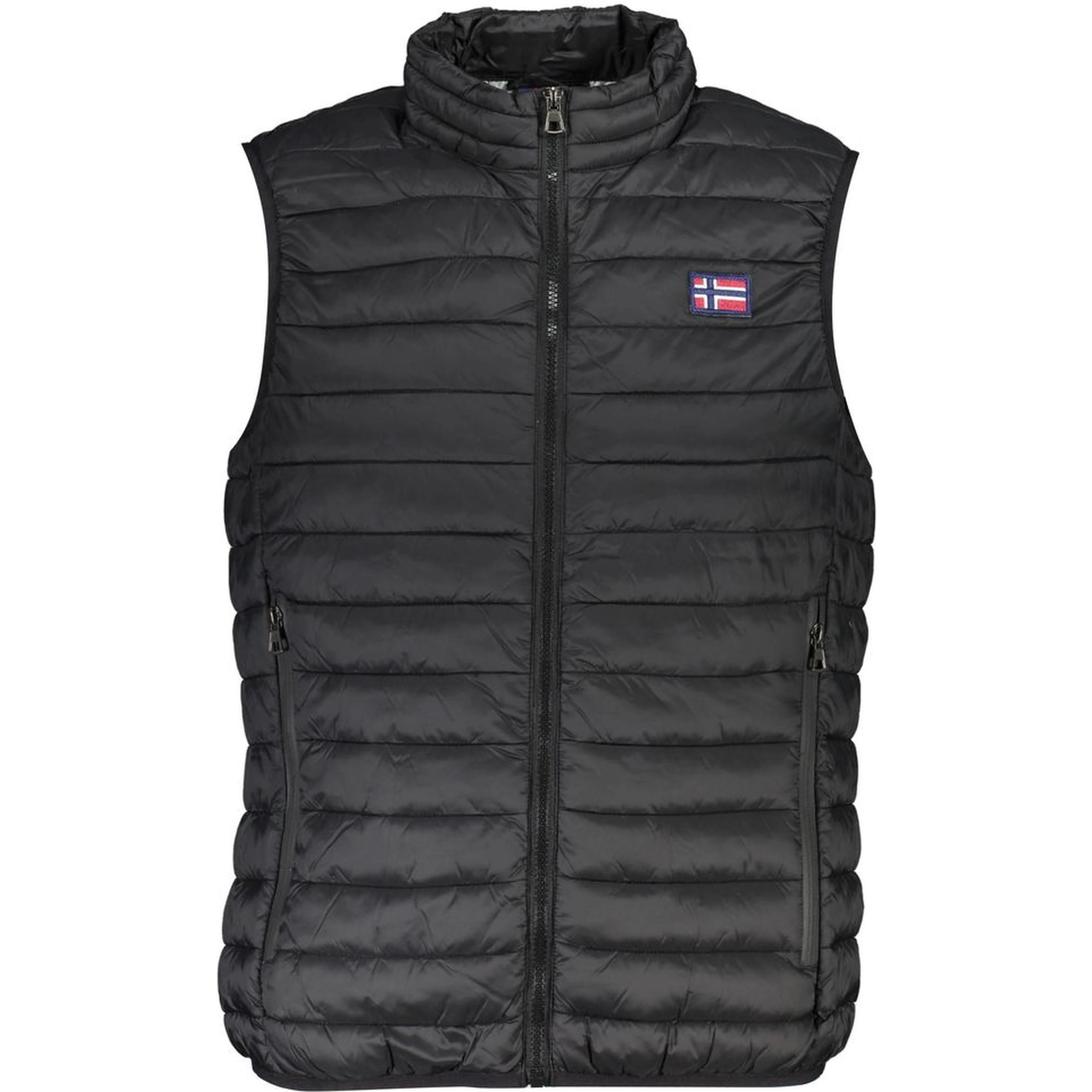 Black Polyester Sleveless Jacket