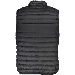 Black Polyester Sleveless Jacket