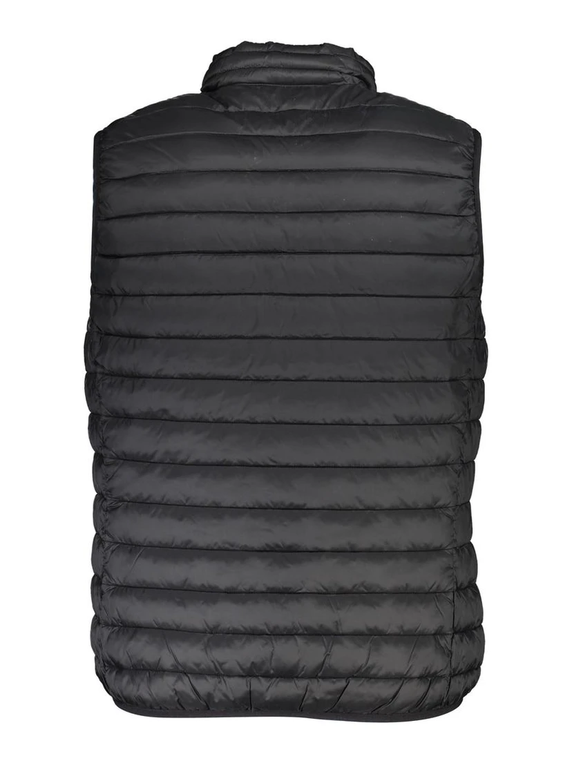 Black Polyester Sleveless Jacket