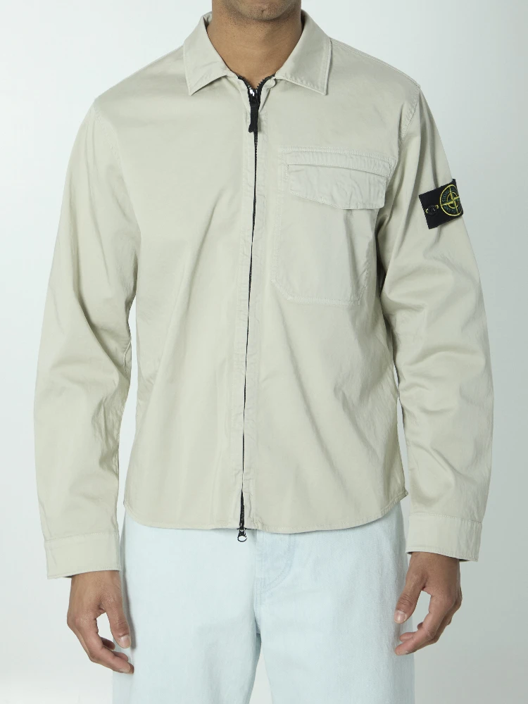Organic cotton satin overshirt