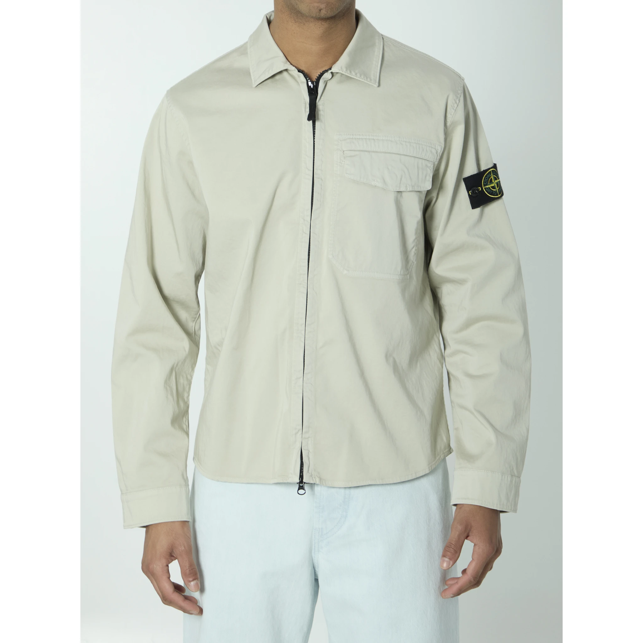 Organic cotton satin overshirt
