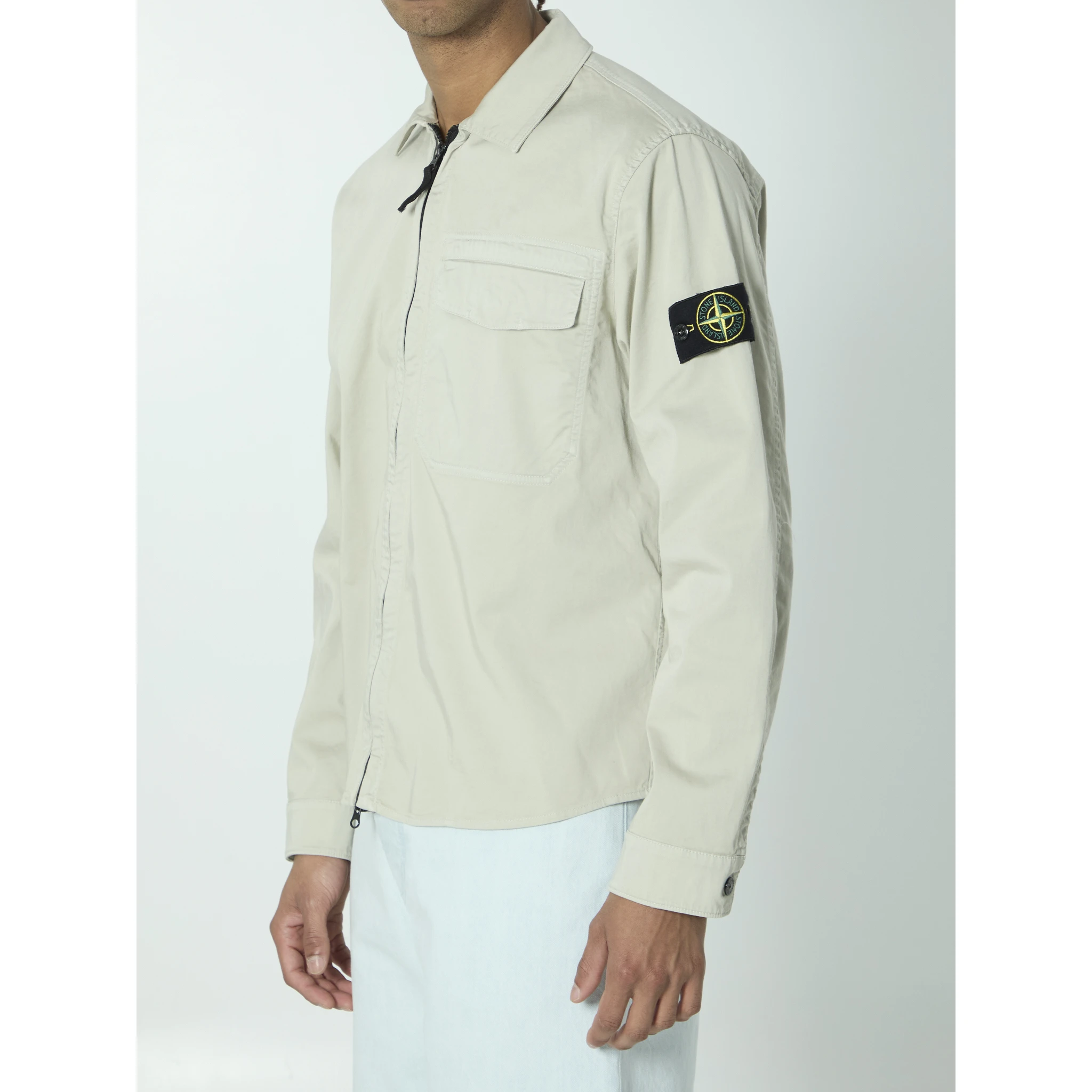 Organic cotton satin overshirt