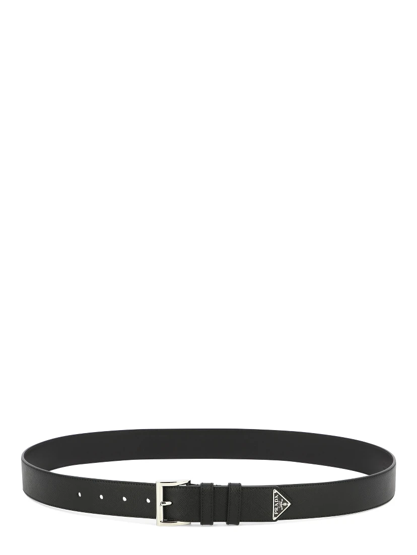 Saffiano leather belt