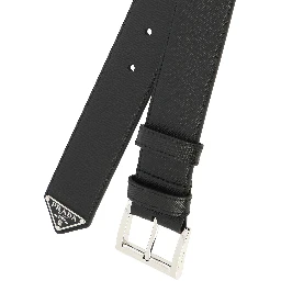 Saffiano leather belt