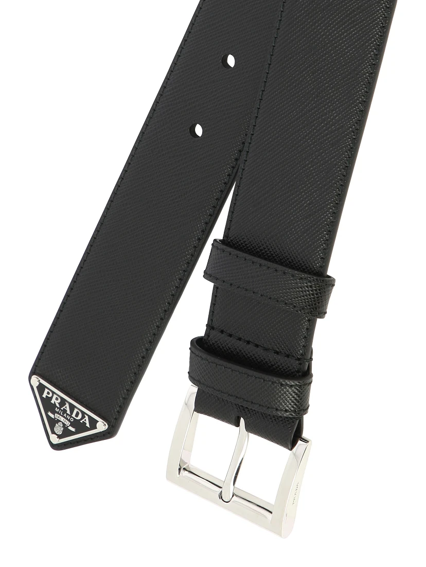 Saffiano leather belt