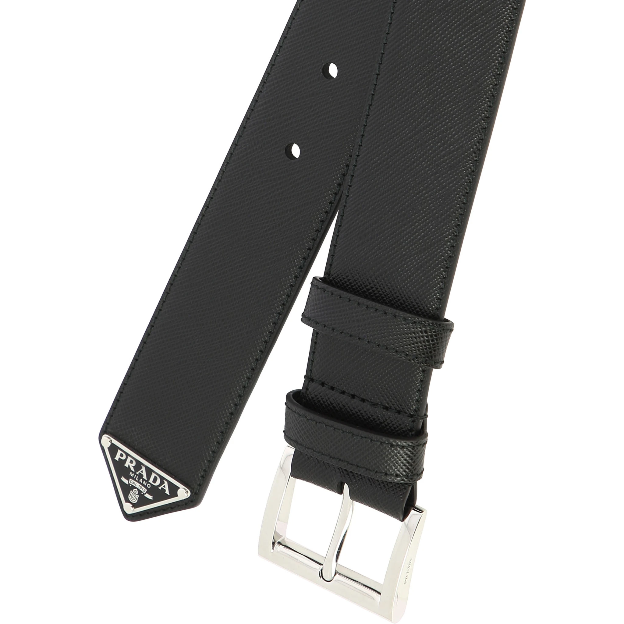 Saffiano leather belt