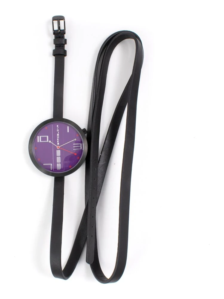 Black Leather Dress Watch