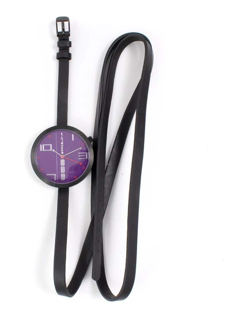 Black Leather Dress Watch