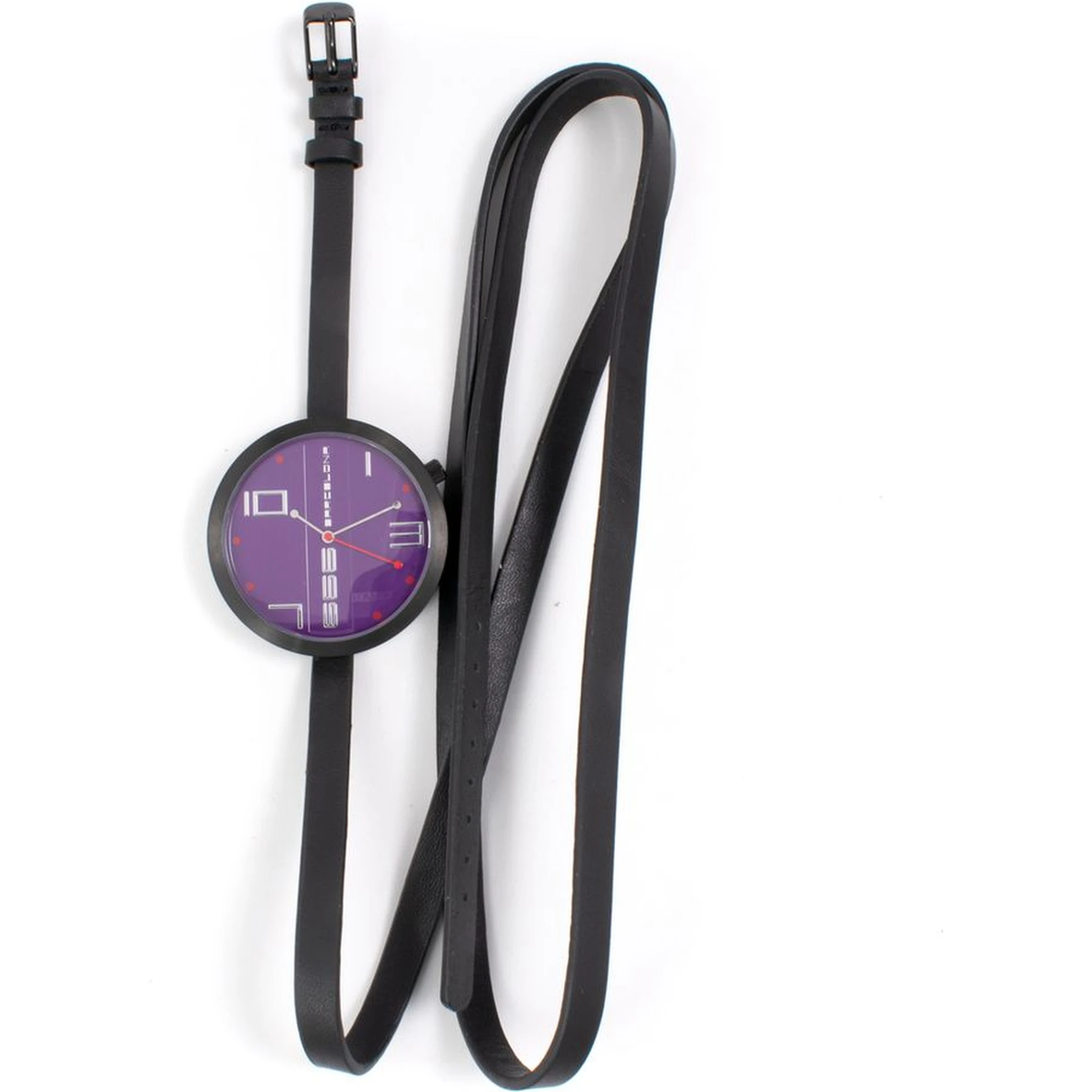 Black Leather Dress Watch