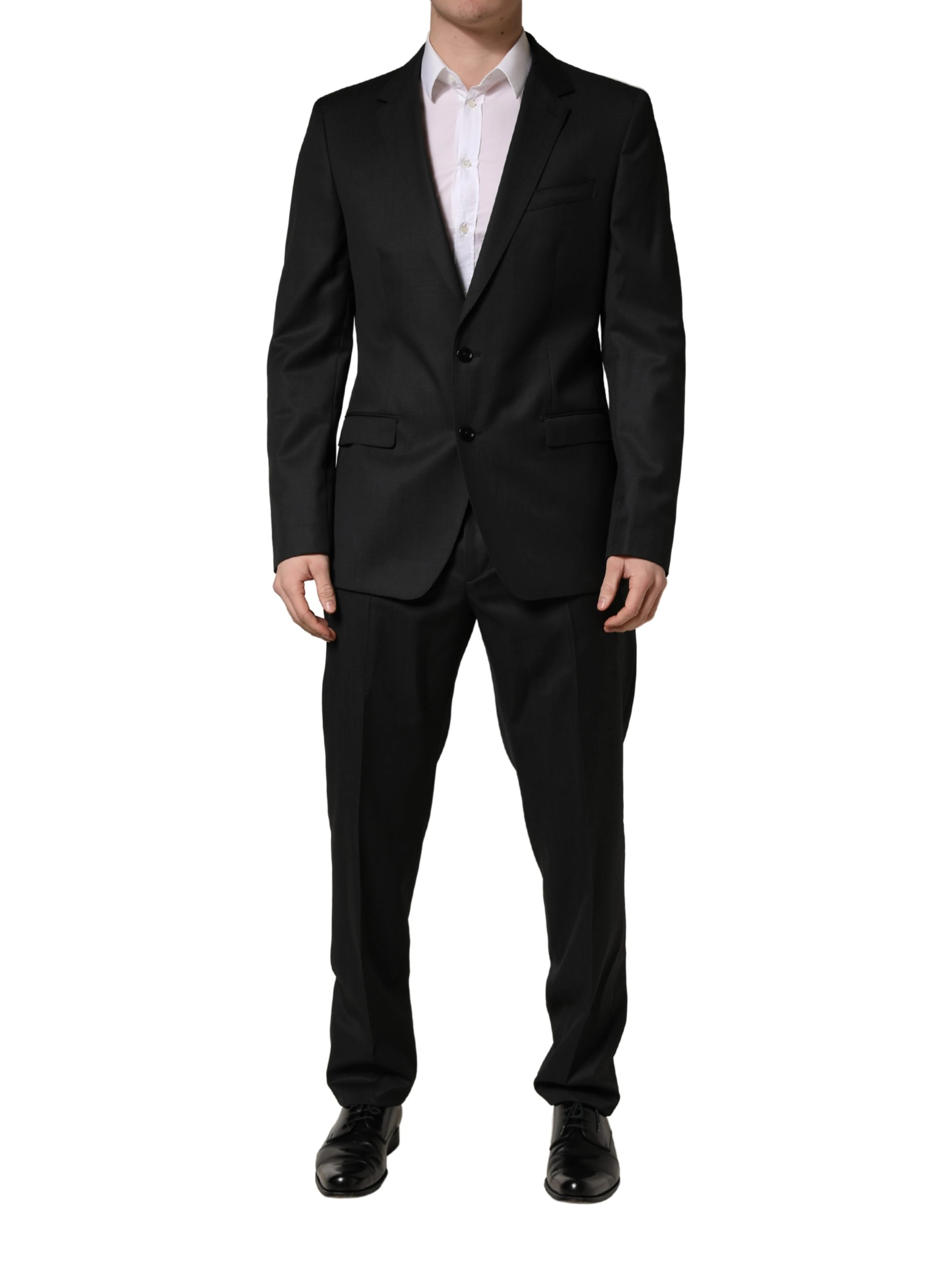 Black Wool 2 Buttons Formal 2 Piece Suit