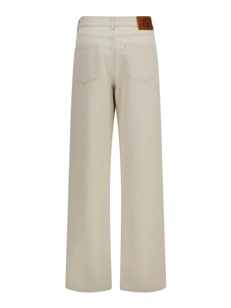 Beige Cotton Straight-Leg Jeans alternative