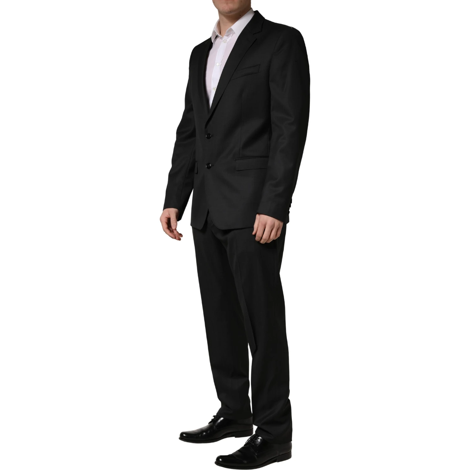 Black Wool 2 Buttons Formal 2 Piece Suit