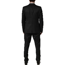 Black Wool 2 Buttons Formal 2 Piece Suit