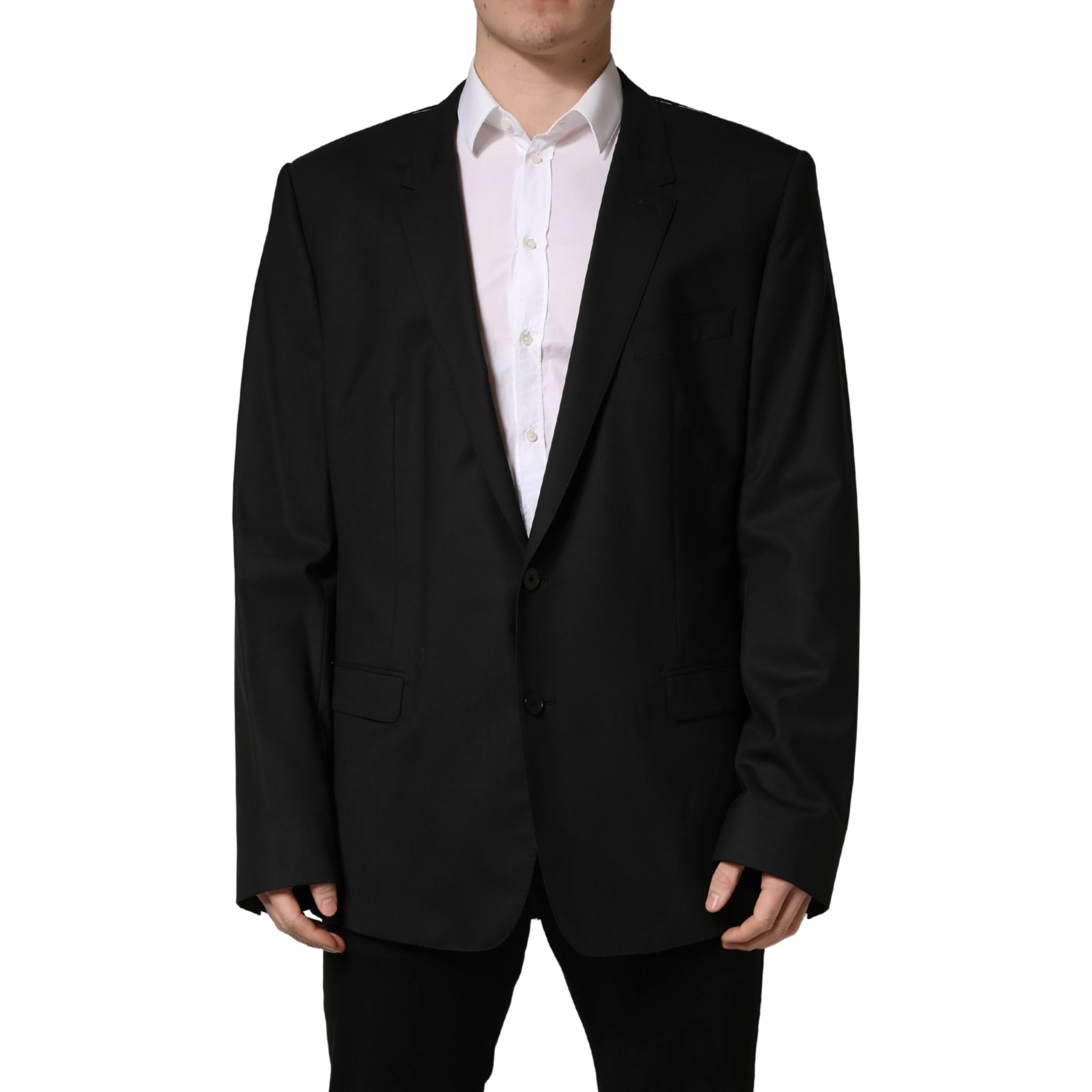 Black Single Breasted 2 Button Suit Jacket