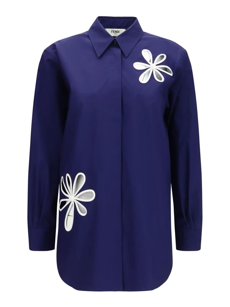 Blue Cotton Pattern Shirt