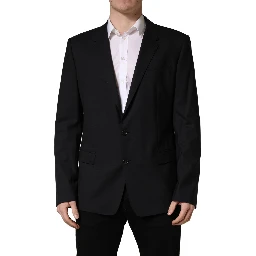 Blue Single Breasted 2 Button Suit Jacket