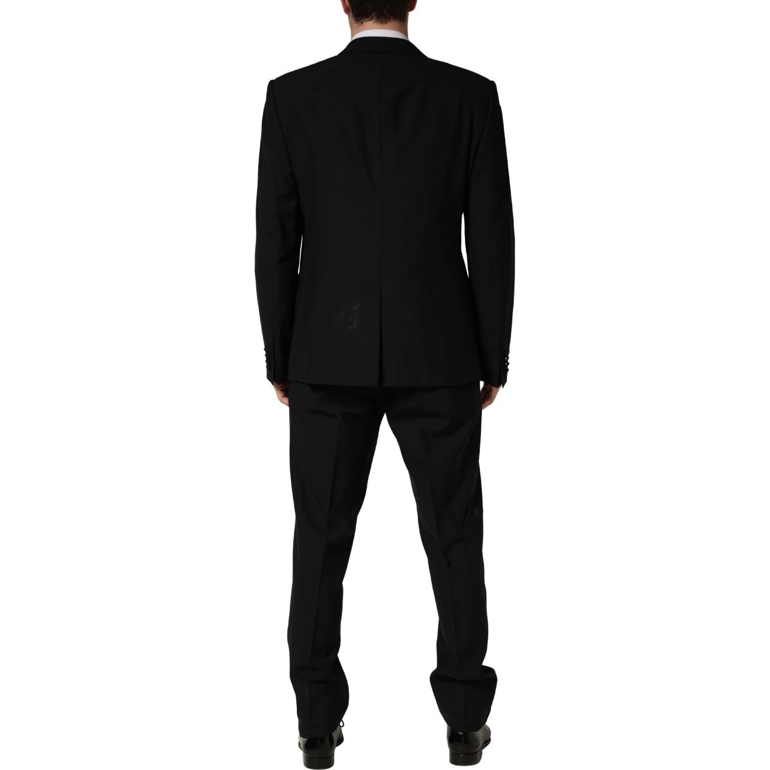 Black Wool Silk Saxophone Slim Fit 3Pc Suit