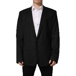 Black Single Breasted 2 Button Suit Jacket