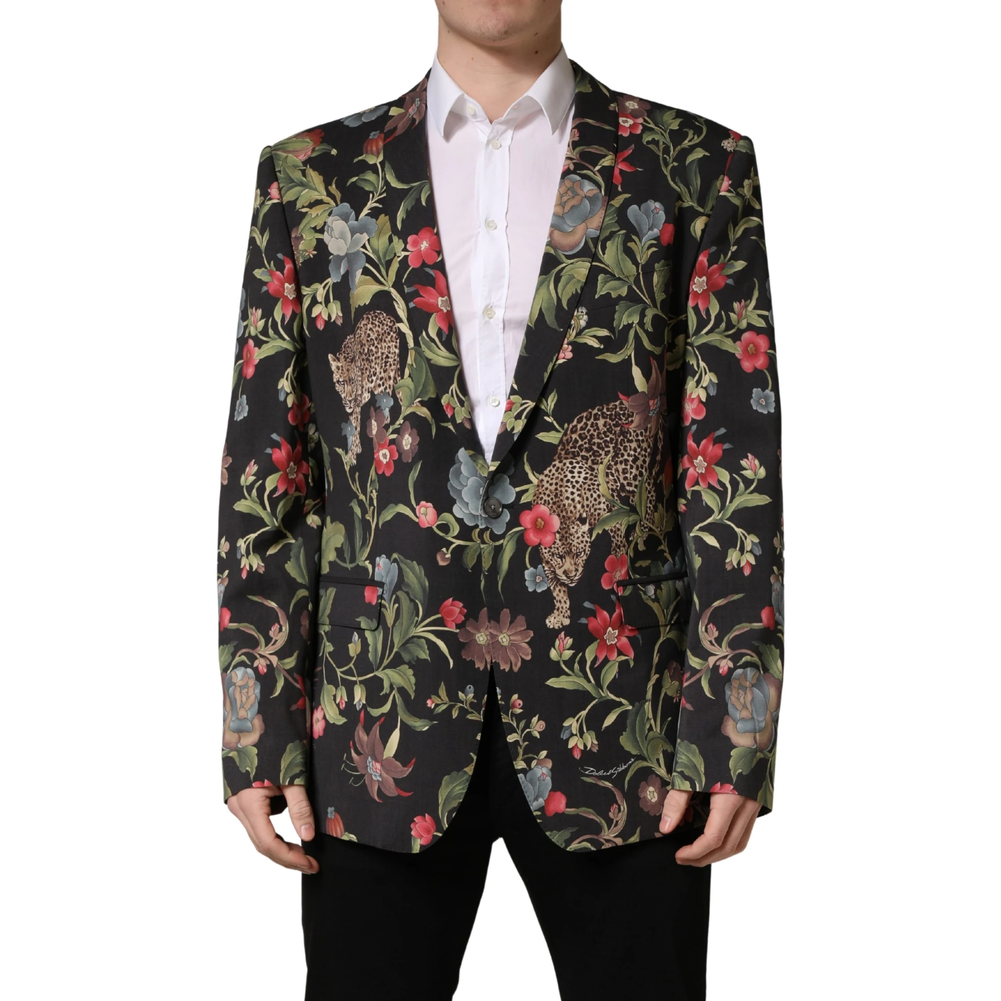 Multicolor Floral Leopard 1 Button Men Suit Jacket