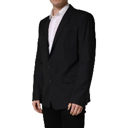 Blue Single Breasted 2 Button Suit Jacket