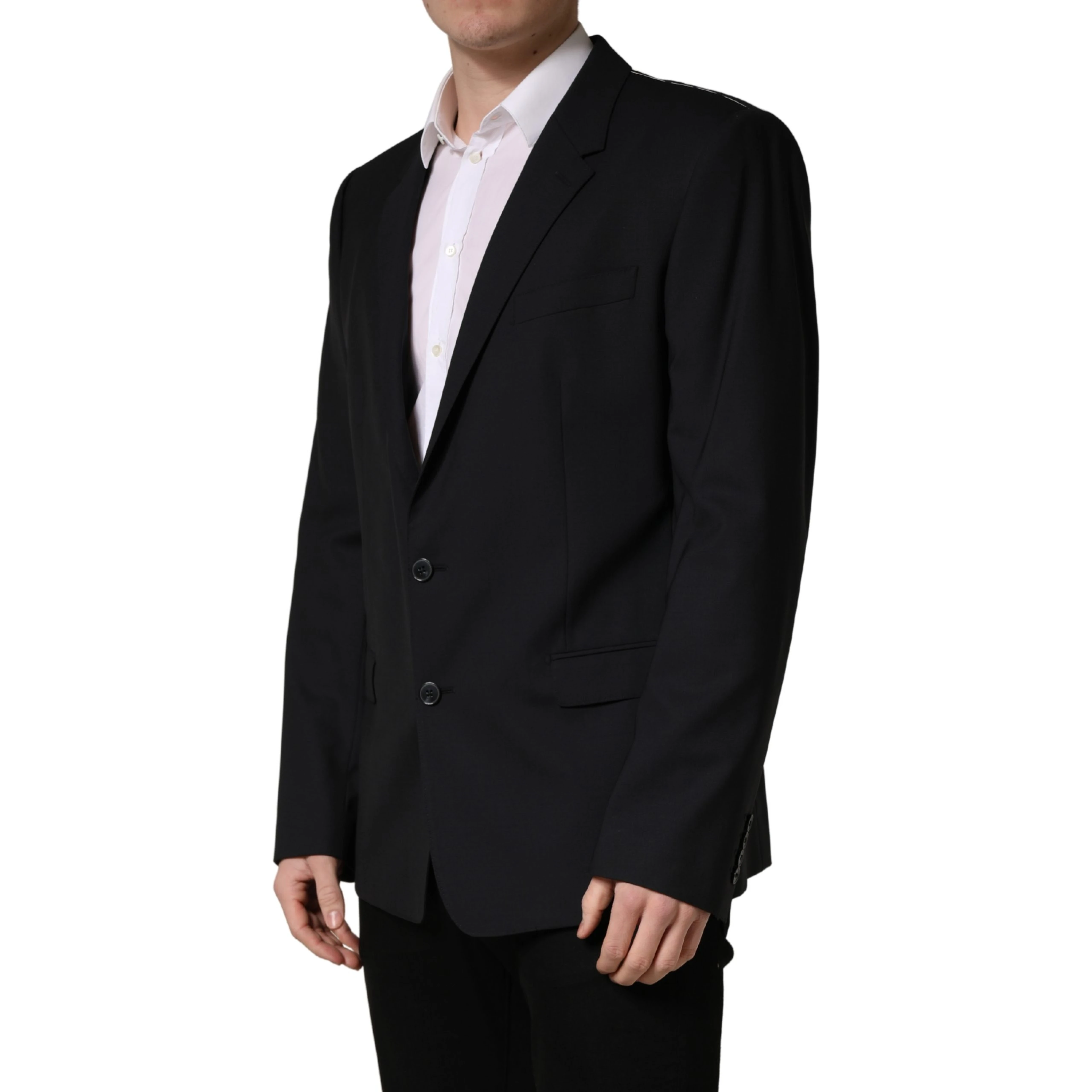 Blue Single Breasted 2 Button Suit Jacket