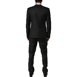 Black Wool Slim Fit Formal 3 Piece Men Suit