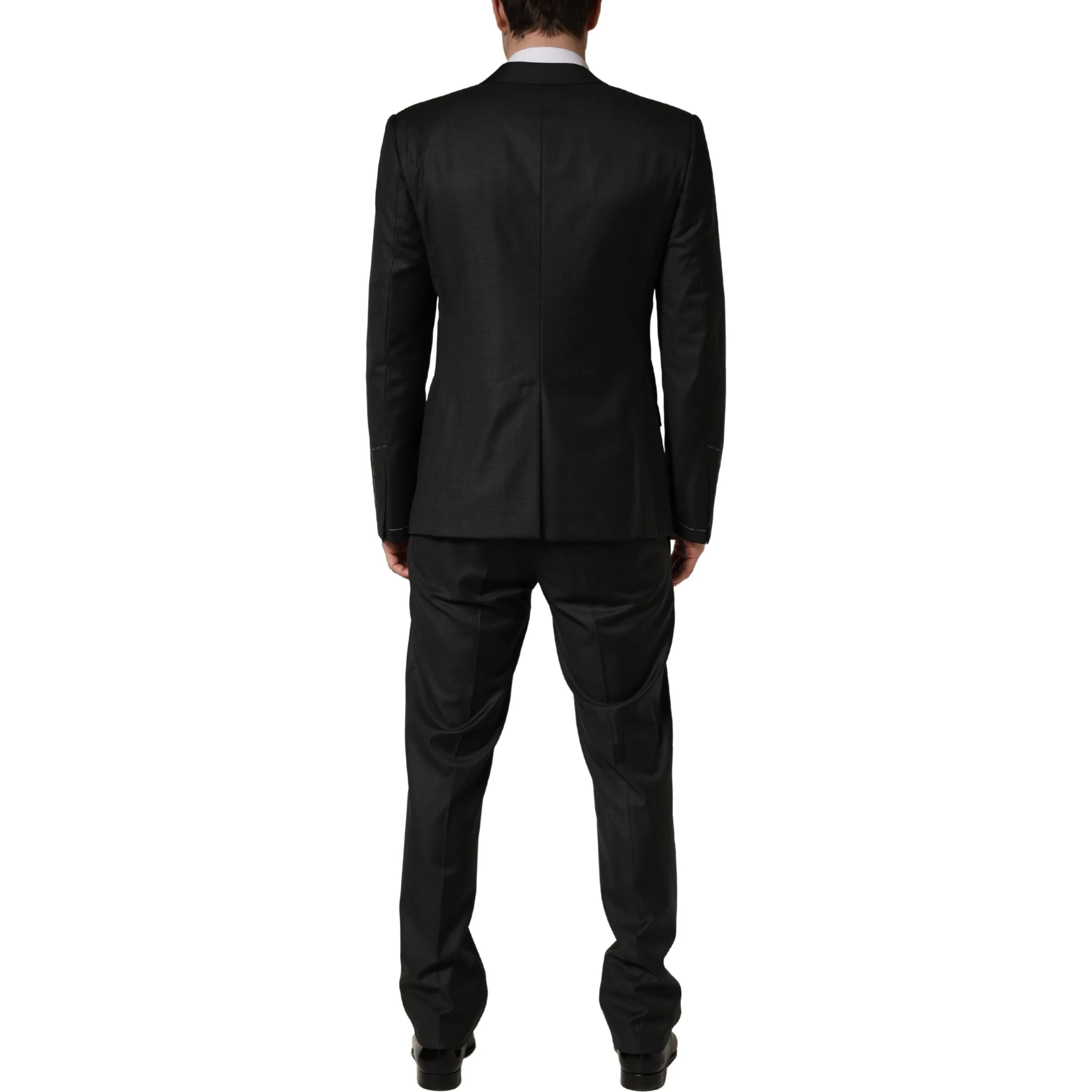 Black Wool Slim Fit Formal 3 Piece Men Suit